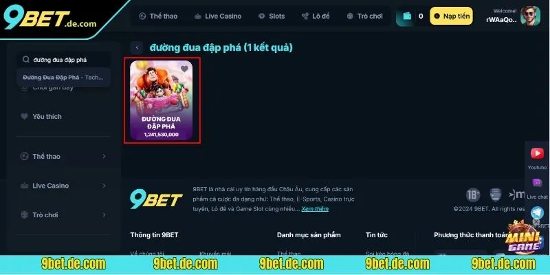Đường đu đập phá game slot mới vị, độc đáo tại 9BET